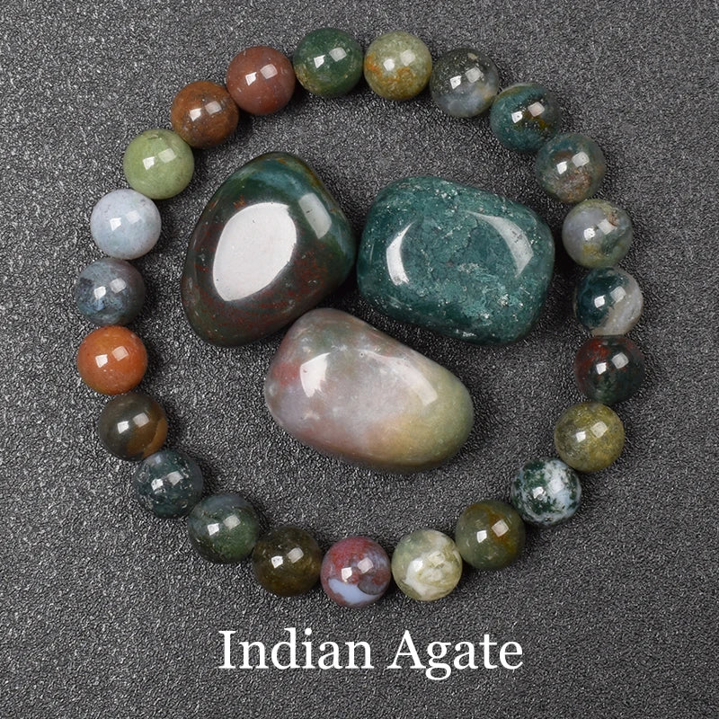 Natural Black Agates Beads Bracelet Women Men Genuine Black Onyx Natural Stone 6Mm 8Mm Smooth round Beads Lucky Energy Jewelry