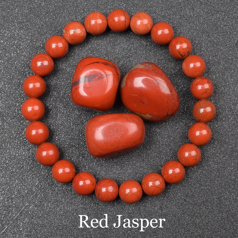Natural Black Agates Beads Bracelet Women Men Genuine Black Onyx Natural Stone 6Mm 8Mm Smooth round Beads Lucky Energy Jewelry