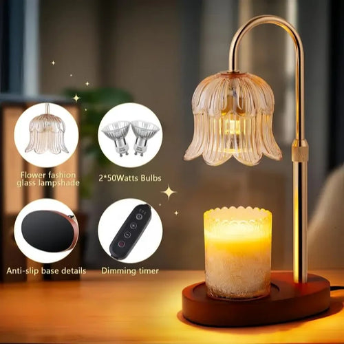 Cylindrical Metal Candle Warmer Lamp