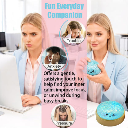 Dumpling Toys Squishies, Slow Rising Jumbo Squishy Toys Dumpling with Steamer Box for Stress Relief, Mystery Fidget Sensory Toys (Blue)