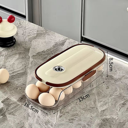 1PCS Home Refrigerator Egg Organizer Sliding Egg Carton Automatic Egg Roller Organizer Kitchen Countertop Egg Shelf