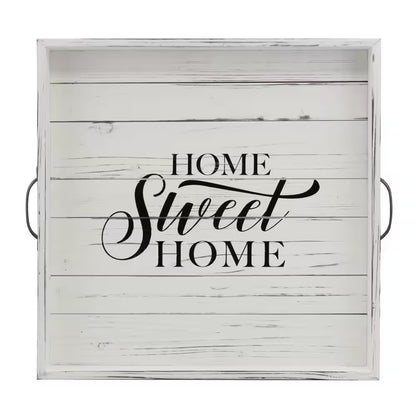 White Wooden Decorative Tray