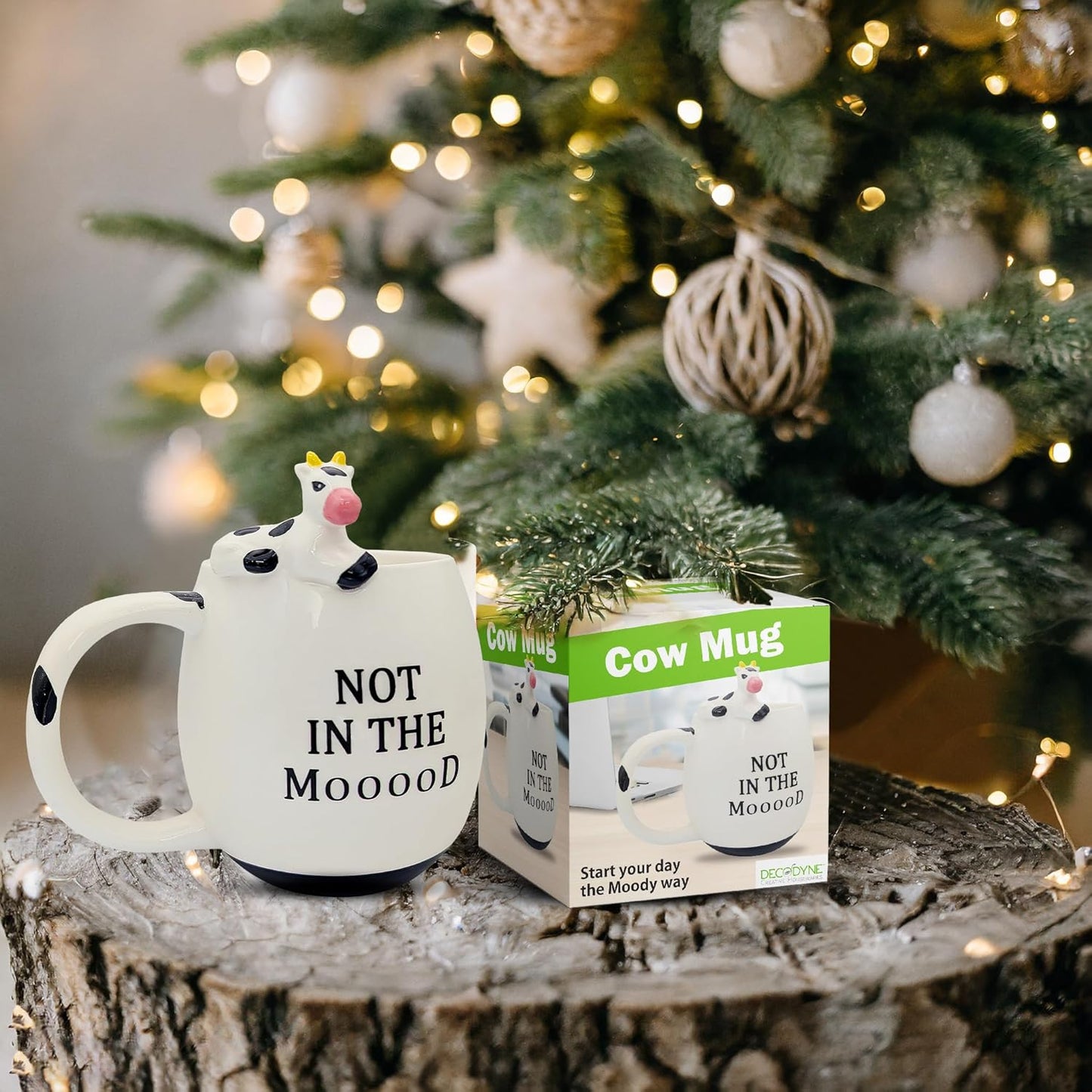 Funny Cow Coffee Mug, White Elephant Gifts for Adults, Gag Gifts for Adults, Cute Stuff for Women and Men, Funny Coworker Office, Cool Stuff - 14 Ounce