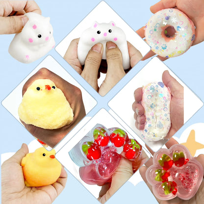 4Pcs Taba Squishy Toys,Taba Squishies Fidget Toys Silicone Squishy Squeeze Fufu Squishies for Fidgets Stress Relief Birthday Gifts