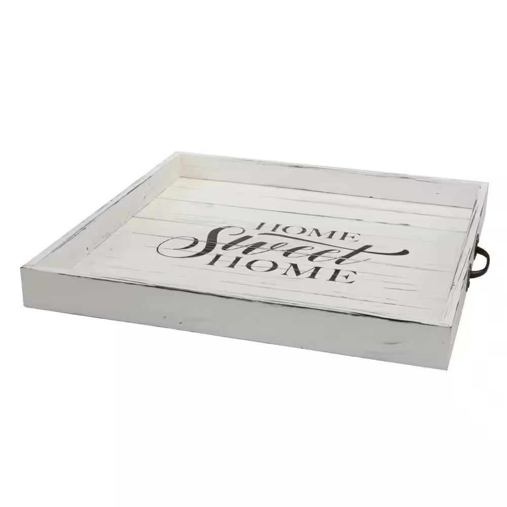 White Wooden Decorative Tray
