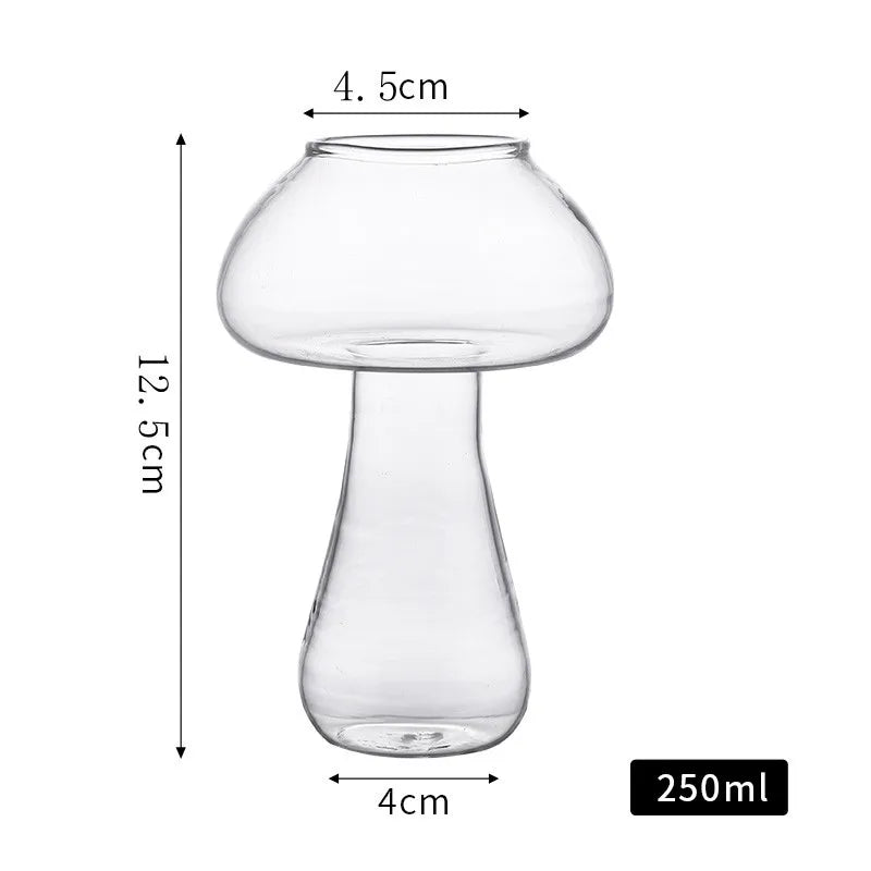 Mushroom Cocktail Glass Cup with Straw for Drinks Beer Creative Clear Wine Glasses Coffee Cups Drinkware Bar Tool