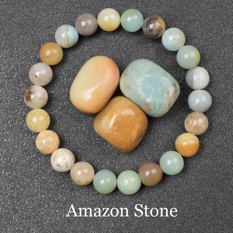 Natural Black Agates Beads Bracelet Women Men Genuine Black Onyx Natural Stone 6Mm 8Mm Smooth round Beads Lucky Energy Jewelry