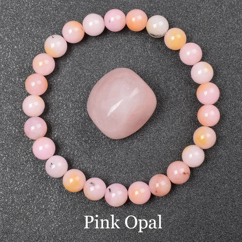 Natural Black Agates Beads Bracelet Women Men Genuine Black Onyx Natural Stone 6Mm 8Mm Smooth round Beads Lucky Energy Jewelry