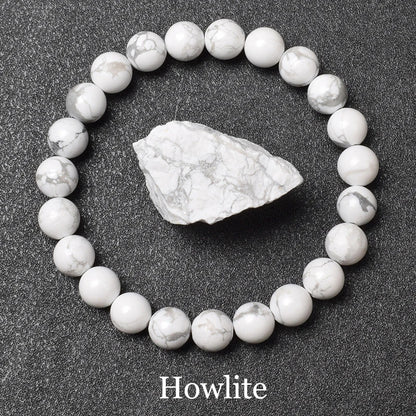 Natural Black Agates Beads Bracelet Women Men Genuine Black Onyx Natural Stone 6Mm 8Mm Smooth round Beads Lucky Energy Jewelry