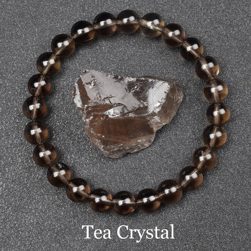 Natural Black Agates Beads Bracelet Women Men Genuine Black Onyx Natural Stone 6Mm 8Mm Smooth round Beads Lucky Energy Jewelry