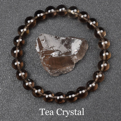 Natural Black Agates Beads Bracelet Women Men Genuine Black Onyx Natural Stone 6Mm 8Mm Smooth round Beads Lucky Energy Jewelry
