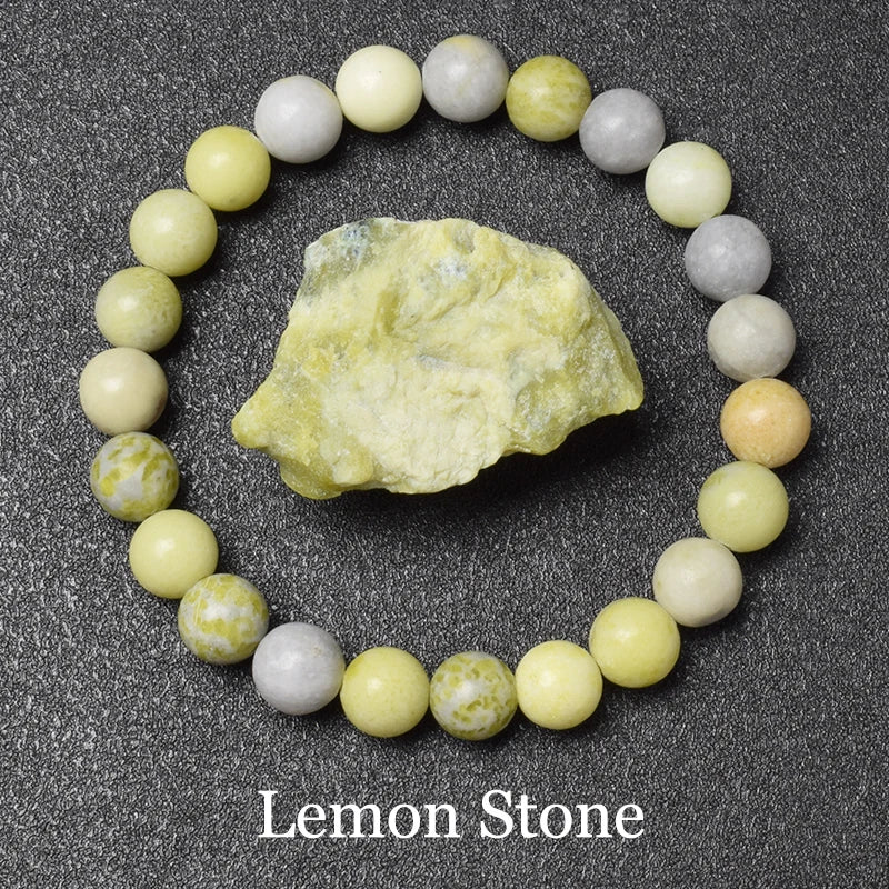 Natural Black Agates Beads Bracelet Women Men Genuine Black Onyx Natural Stone 6Mm 8Mm Smooth round Beads Lucky Energy Jewelry