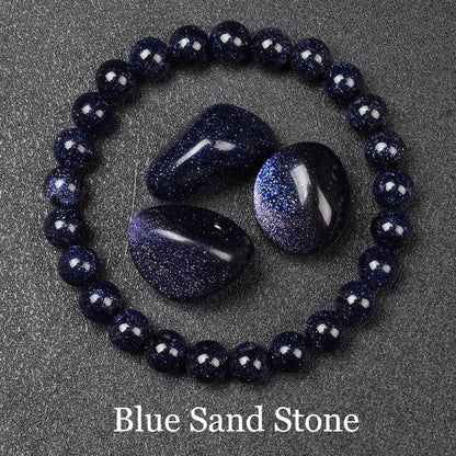 Natural Black Agates Beads Bracelet Women Men Genuine Black Onyx Natural Stone 6Mm 8Mm Smooth round Beads Lucky Energy Jewelry