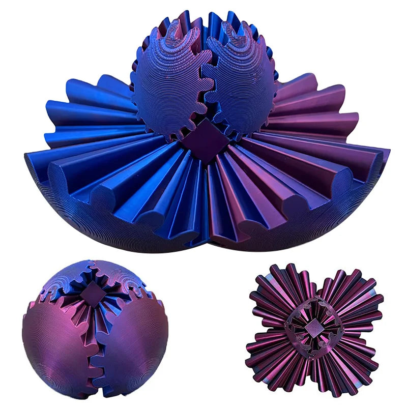 Gear Ball 3D Printed Spin Ball Cube Sphere Fidget Toy for Stress Anxiety Relief Stress Sphere Desk Toy for Adults Kid Gift