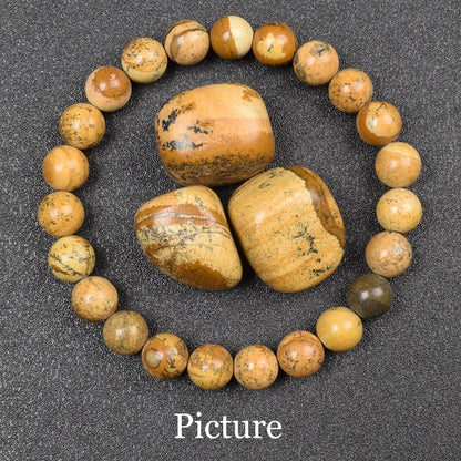 Natural Black Agates Beads Bracelet Women Men Genuine Black Onyx Natural Stone 6Mm 8Mm Smooth round Beads Lucky Energy Jewelry